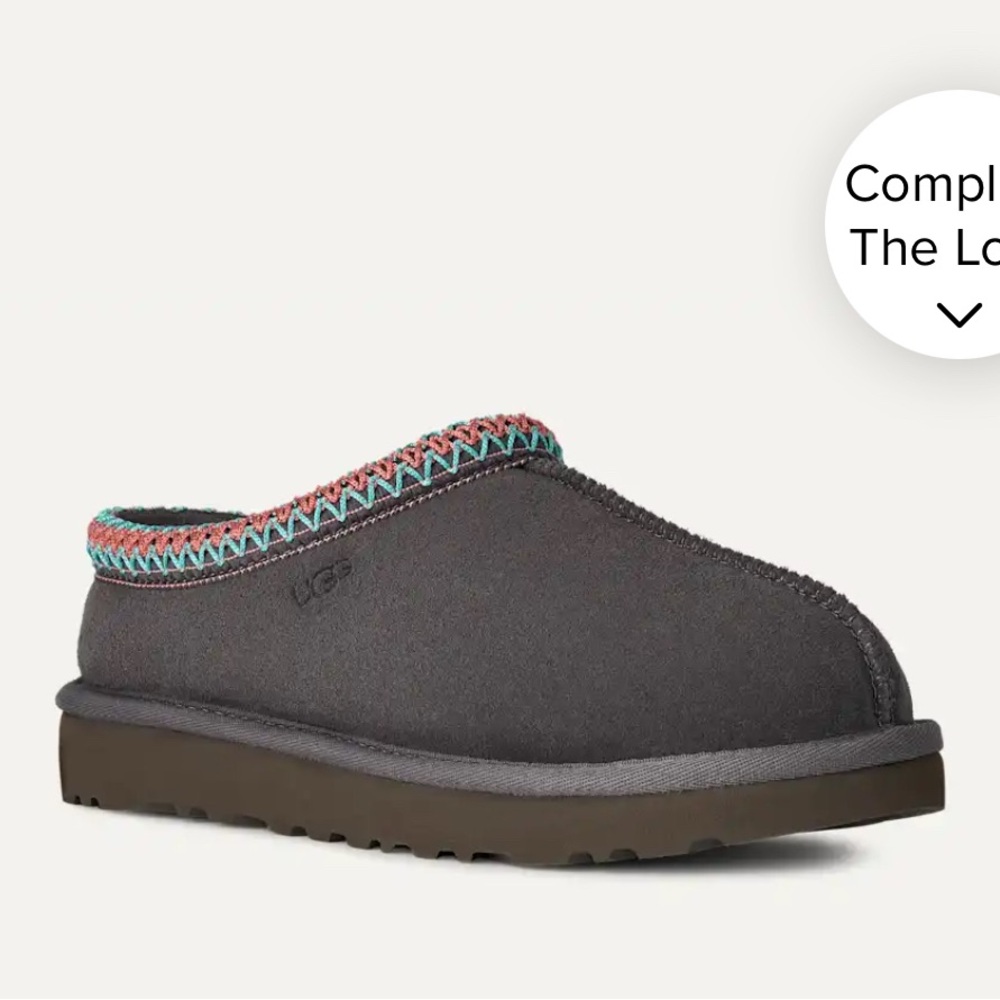 NEW IN BOX UGG Charcoal Slippers with Vibrant Trim - Tasman II
